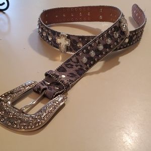 Blazin Roxx Leopard Print Cross medium belt